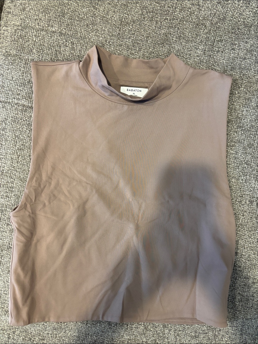 Aritzia Babaton Deep Taupe Mock Neck Tank